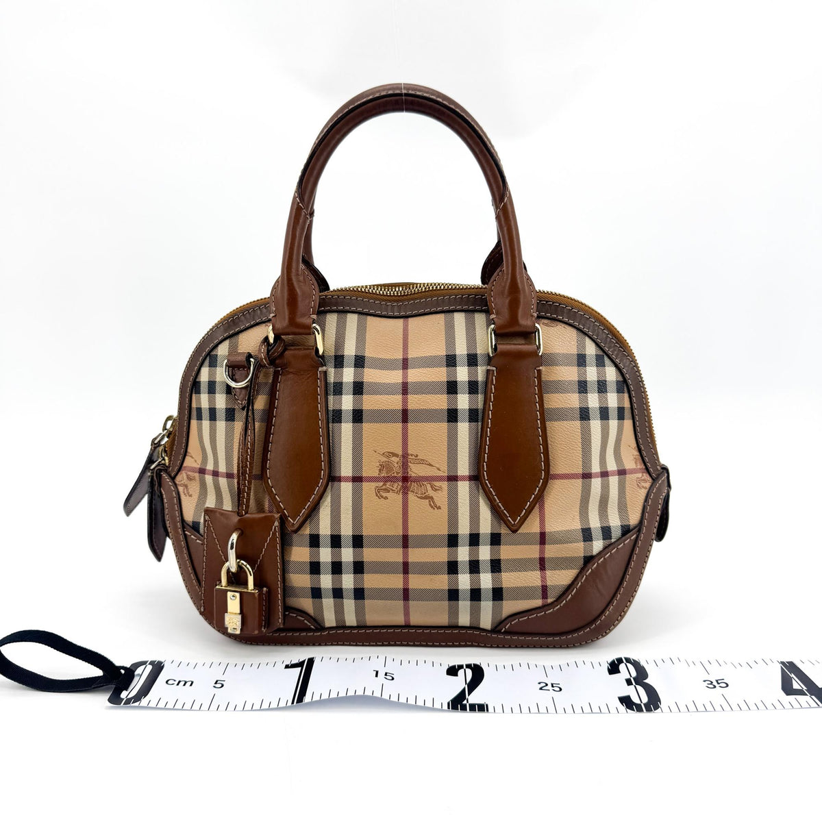 Burberry Orchard Haymarket Coated Canvas, Brown, Canvas, Handbag