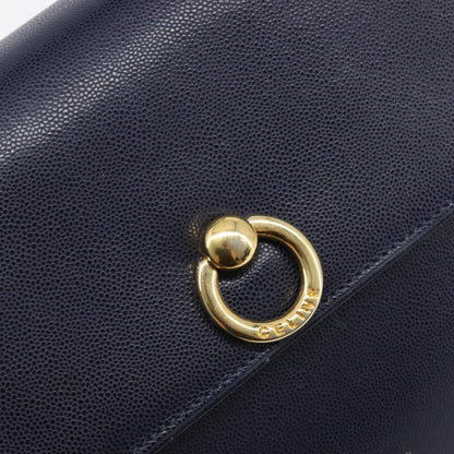 Celine Handbag Leather, Navy, Leather, Handbag