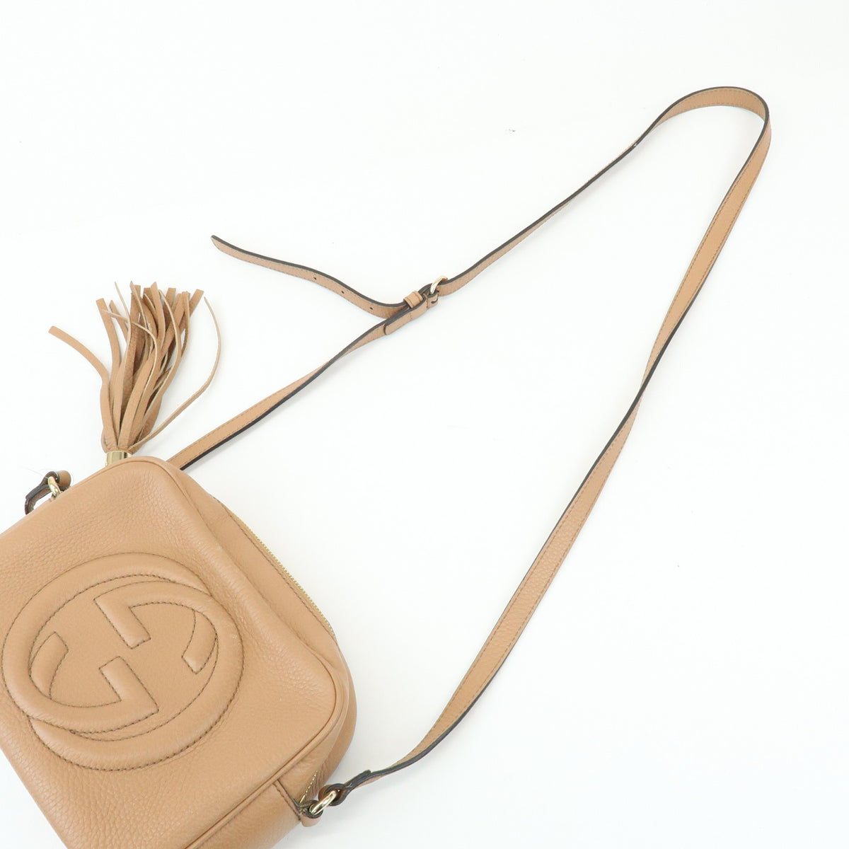 Gucci Soho Disco Leather, Beige, Leather, Crossbody Bag