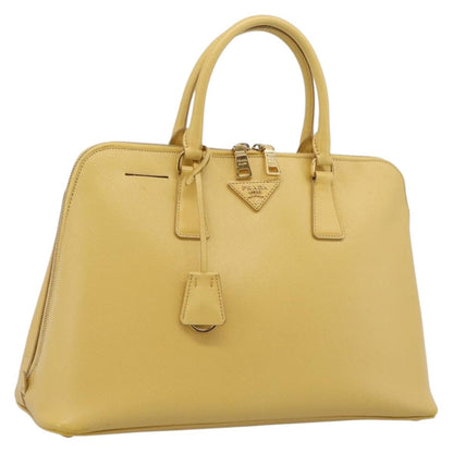 Prada Promenade Saffiano Leather, Yellow, Leather, Handbag