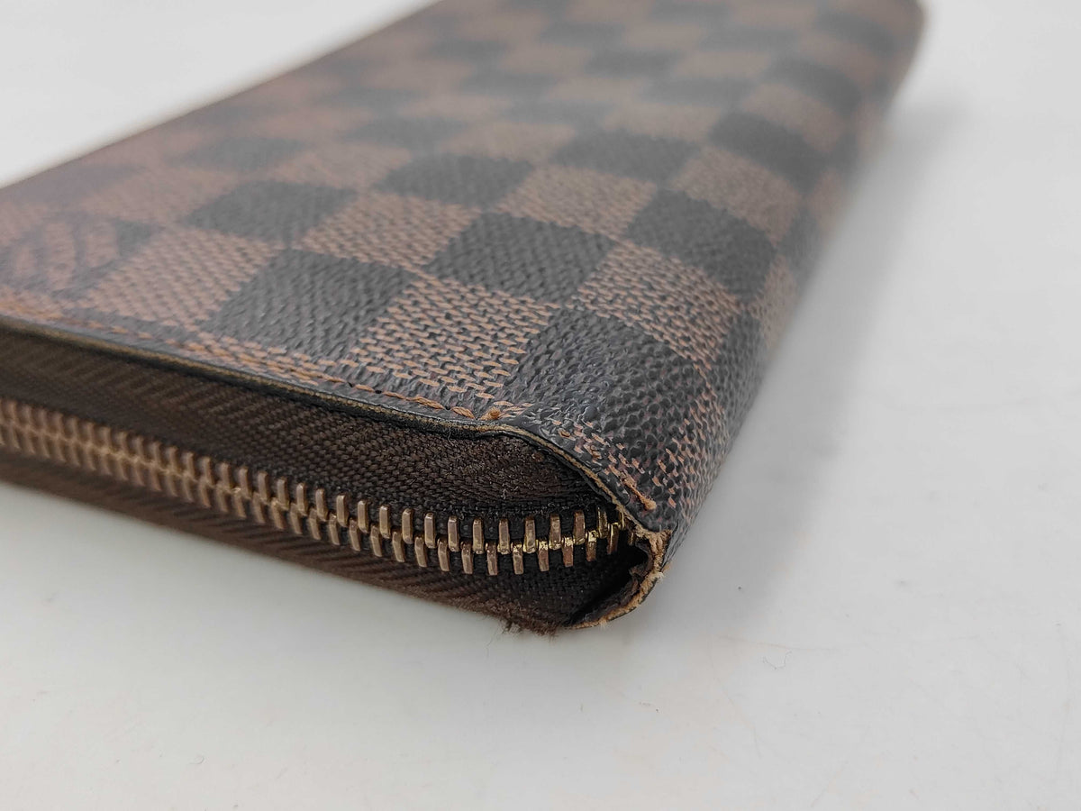 Louis Vuitton Zippy Damier, Brown, Canvas, Wallet
