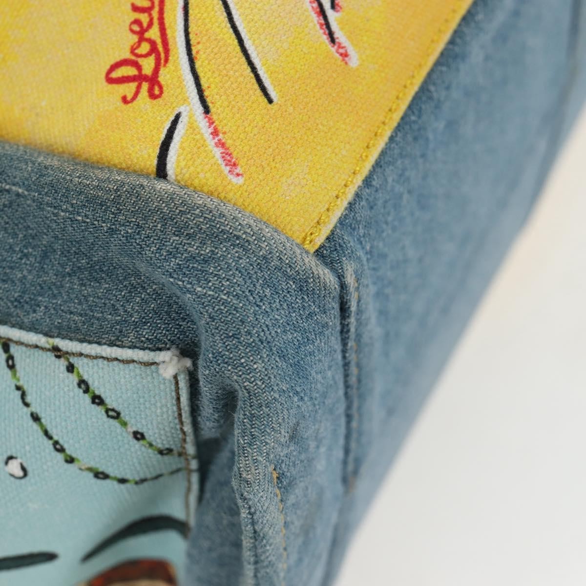 Loewe Paula's Ibiza Flamenco Knot Patchwork Denim and Leather, Multicolour, Denim, Tote Bag