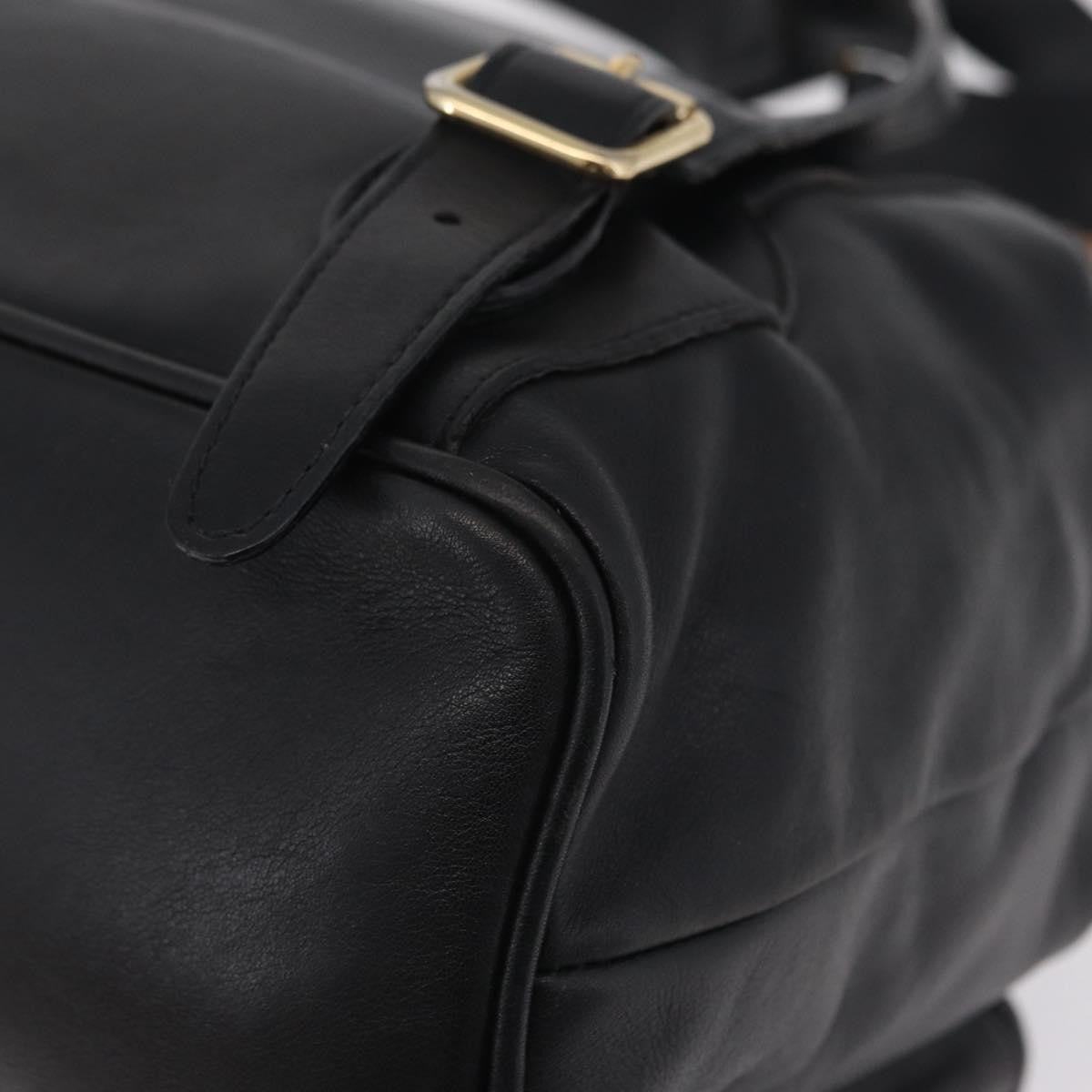 Gucci Vintage Bamboo Leather, Black, Leather, Backpack