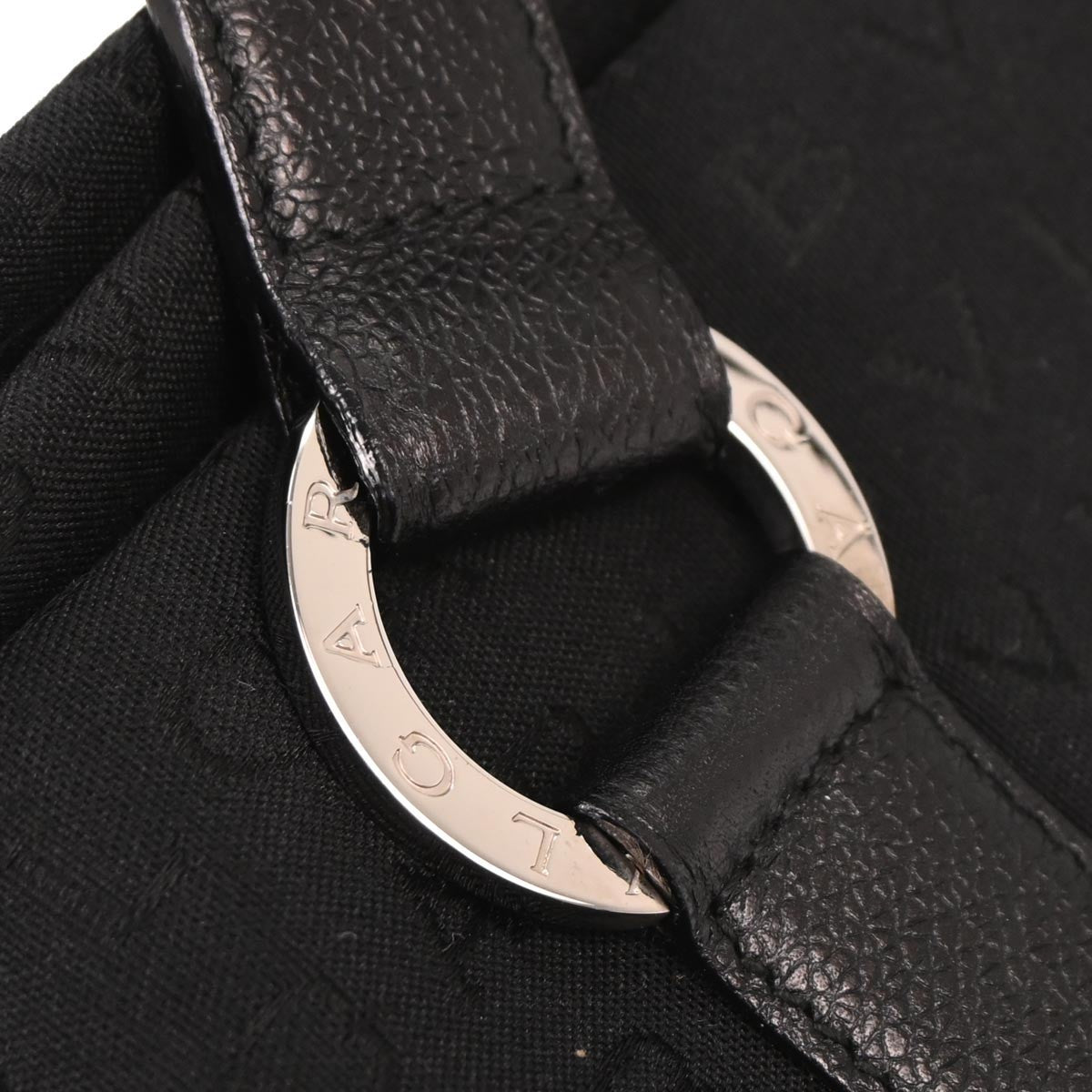 Bvlgari Logomania Canvas, Black, Canvas, Handbag