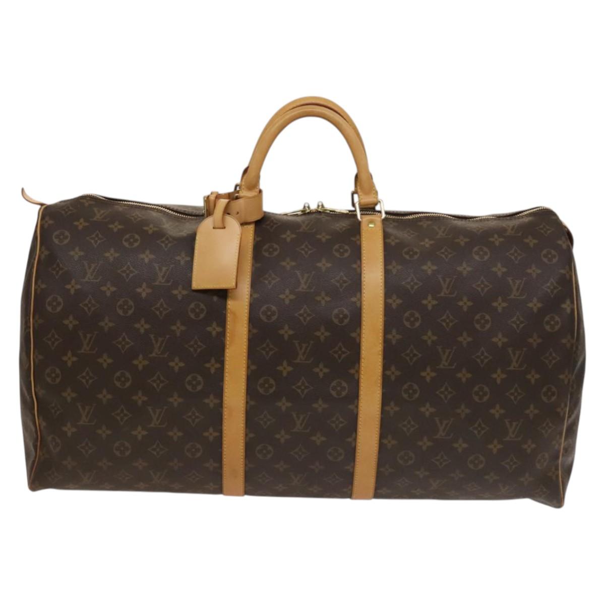 Louis Vuitton Keepall Bag Monogram Canvas, BROWN, CANVAS, Travel bag