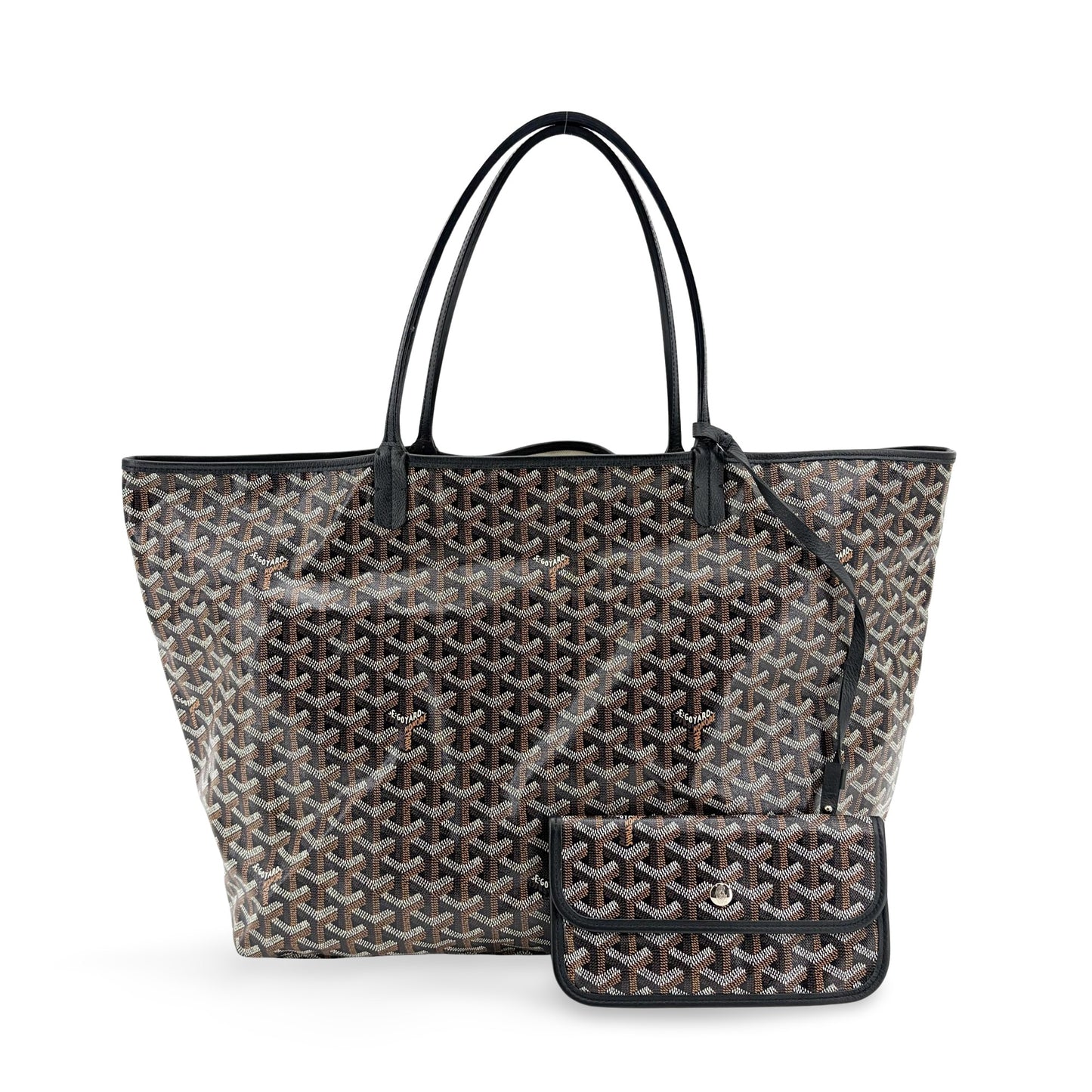 Goyard Saint Louis Tote Coated Canvas, Black, Canvas, Tote Bag
