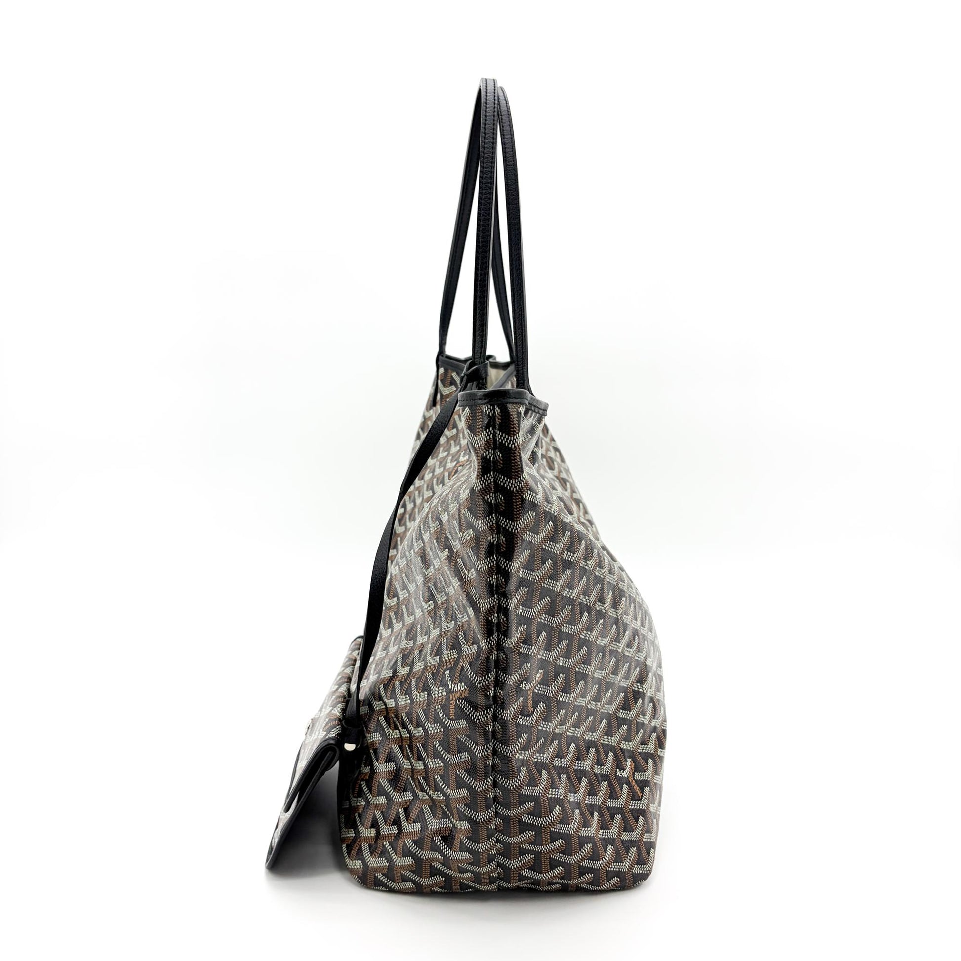 Goyard Saint Louis Tote Coated Canvas, Black, Canvas, Tote Bag