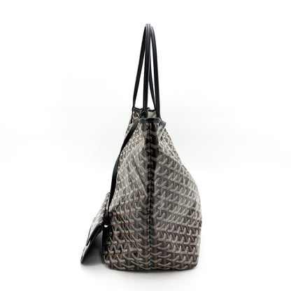 Goyard Saint Louis Tote Coated Canvas, Black, Canvas, Tote Bag
