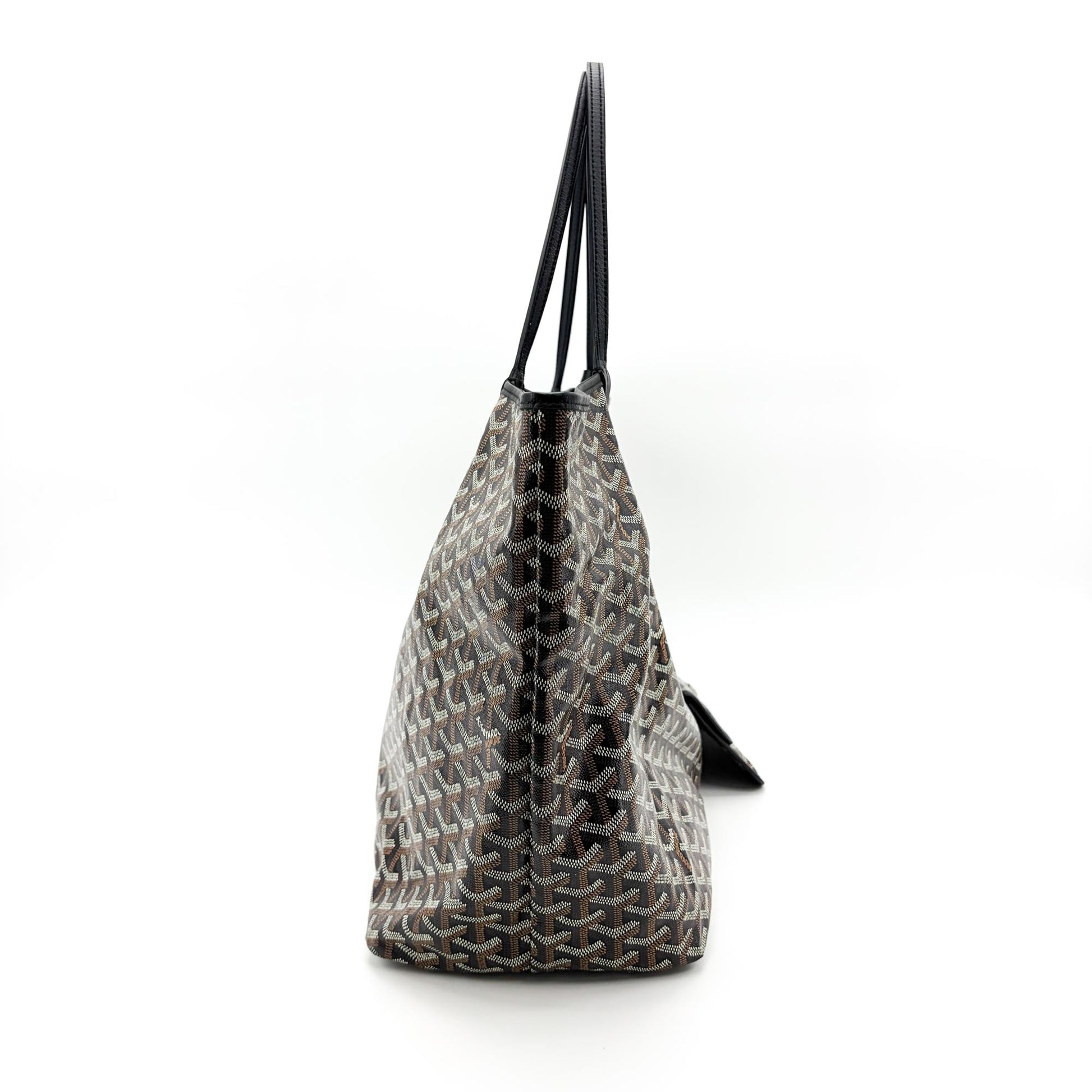 Goyard Saint Louis Tote Coated Canvas, Black, Canvas, Tote Bag
