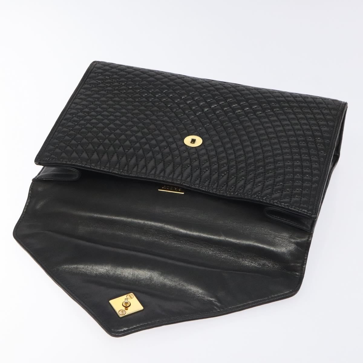 Bally Vintage Quilted Leather, Black, Leather, Handbag