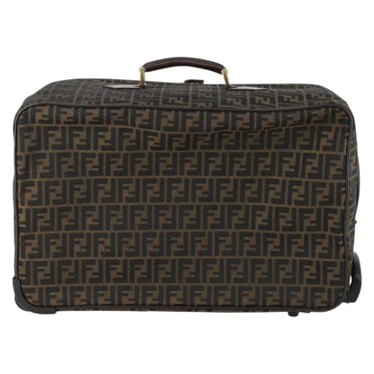 Fendi Vintage Rolling Suitcase Zucca Canvas, Brown, Canvas, Travel Bag