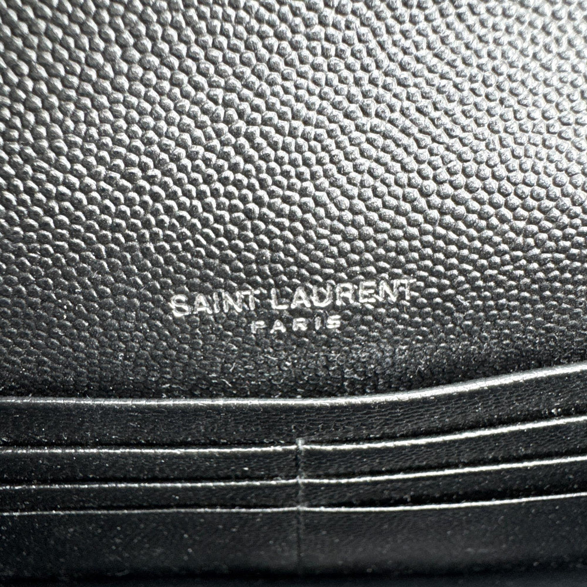 Saint Laurent Classic Monogram Wallet on Chain Matelasse Chevron Leather, Black, Leather, Crossbody Bag