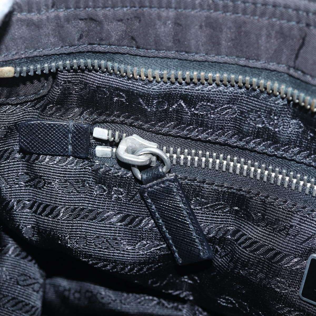 Prada Double Pocket Buckle Flap Tessuto and Leather, Black, Nylon, Handbag