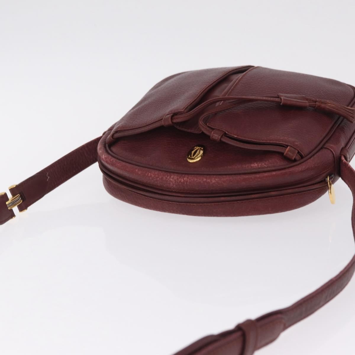 Cartier Tasseled Must de Cartier Leather, Burgundy, Leather, Shoulder Bag