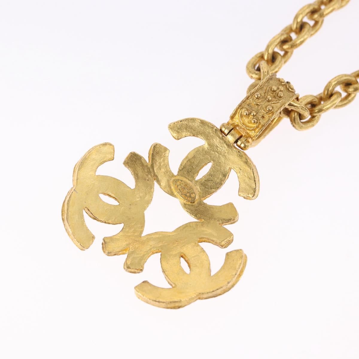 Chanel Vintage Triple CC Chain Metal, Gold, Metal, Necklace
