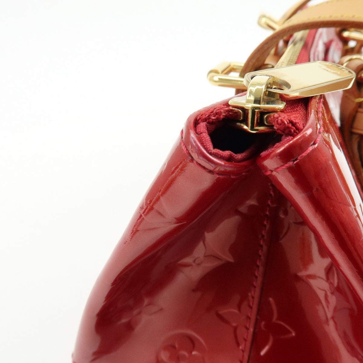 Louis Vuitton Rosewood Avenue Monogram Vernis, Red, Patent Leather, Handbag