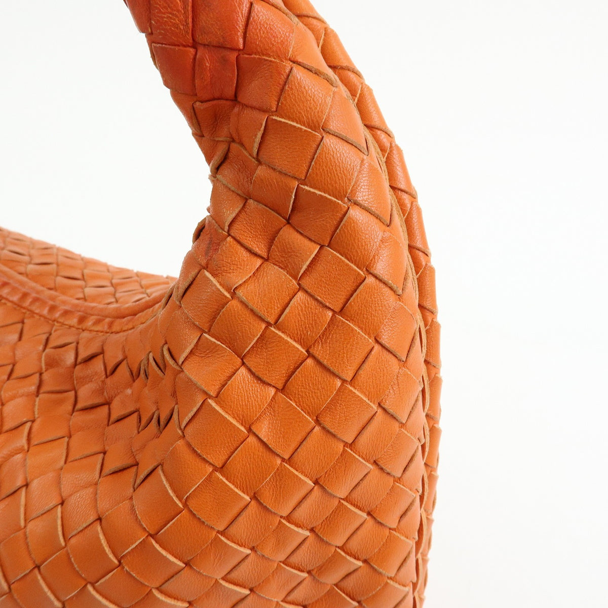 Bottega Veneta Veneta Hobo Intrecciato Nappa, Orange, Leather, Shoulder Bag