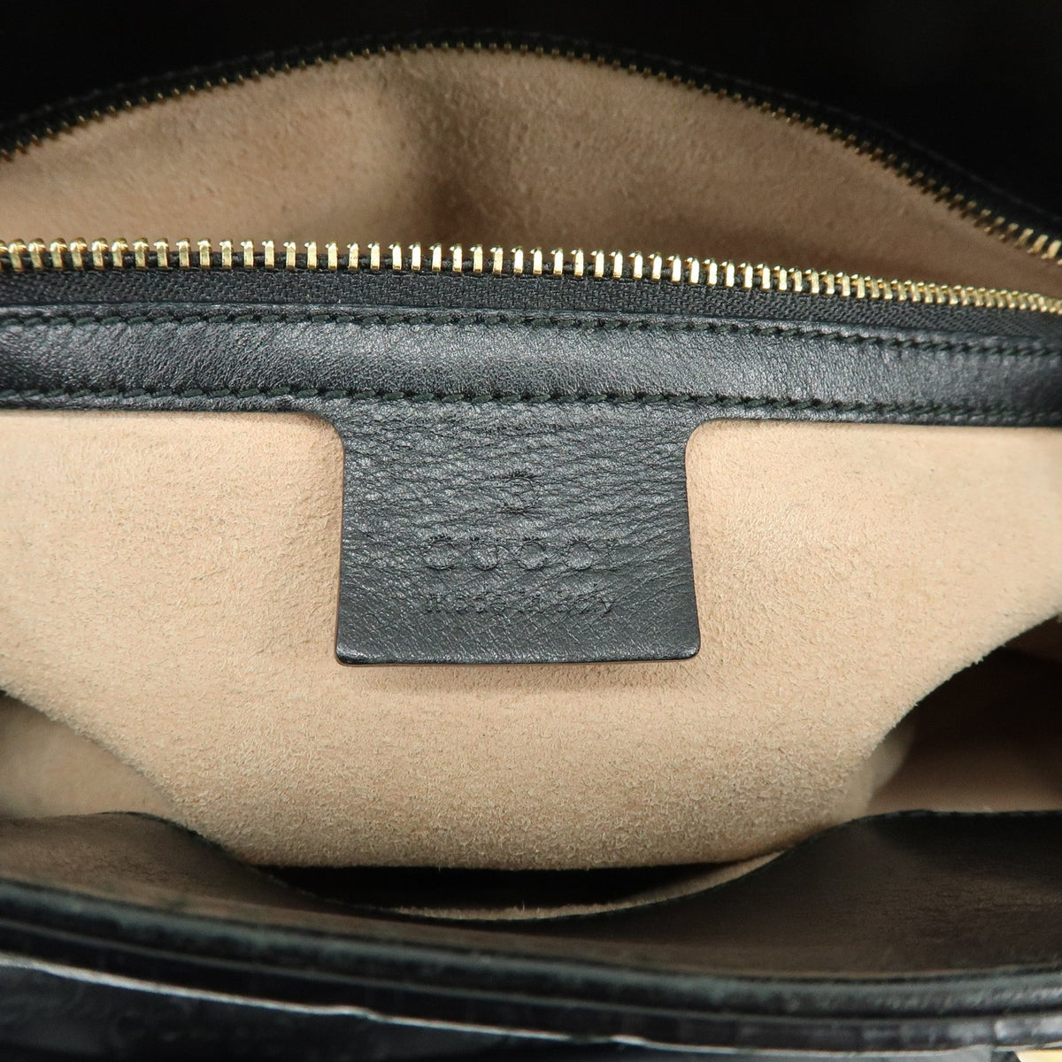 Gucci Soft Signature Convertible Top Handle Guccissima Leather, Black, Leather, Handbag