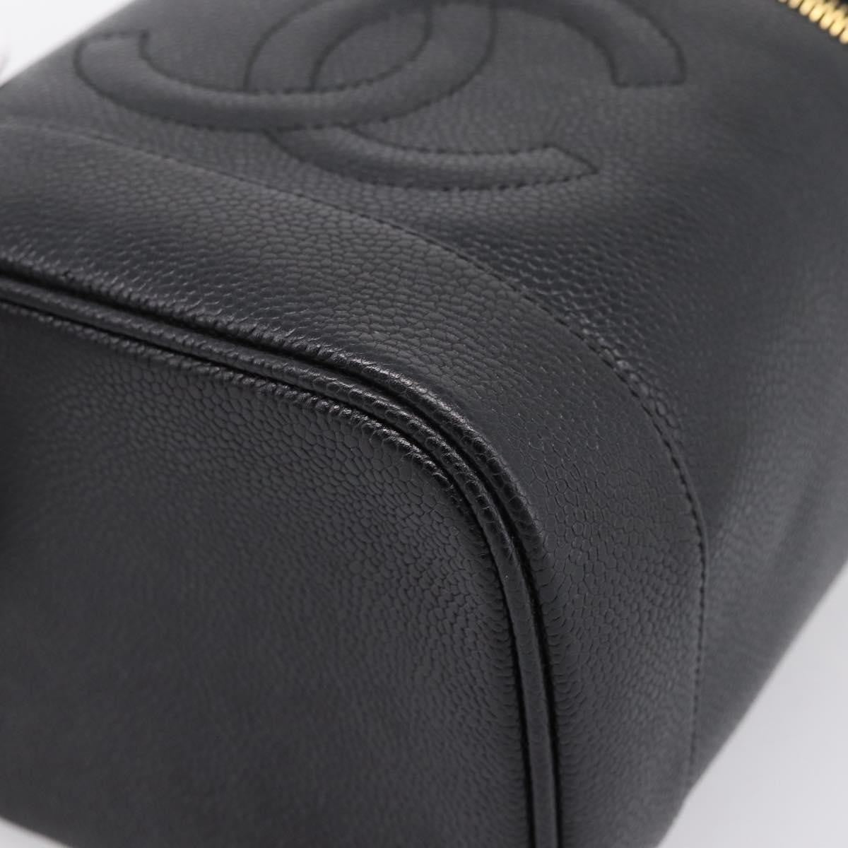 Chanel Vintage Timeless Cosmetic Case Caviar, Black, Leather, Handbag