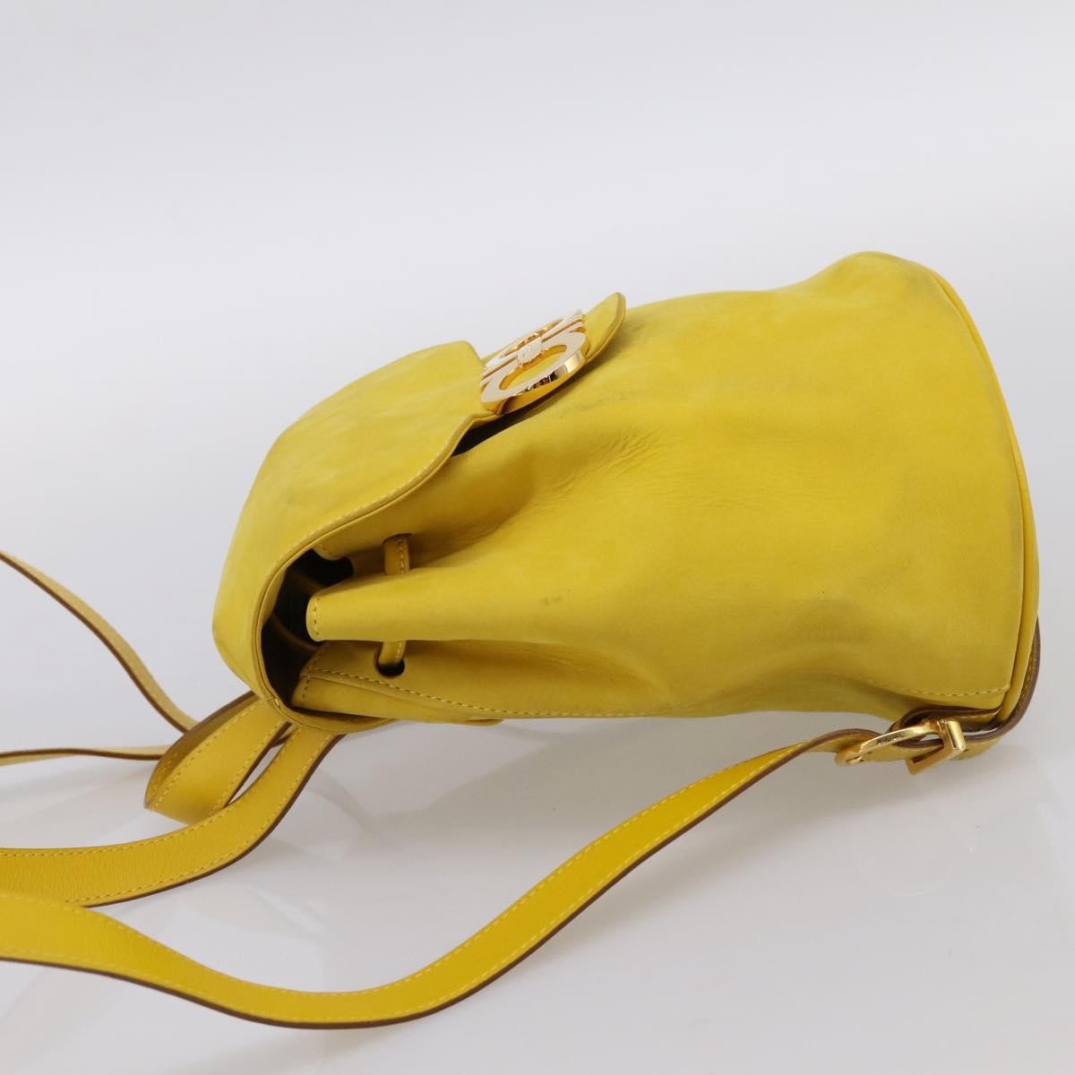 Salvatore Ferragamo Gancini Suede, Yellow, Suede, Backpack