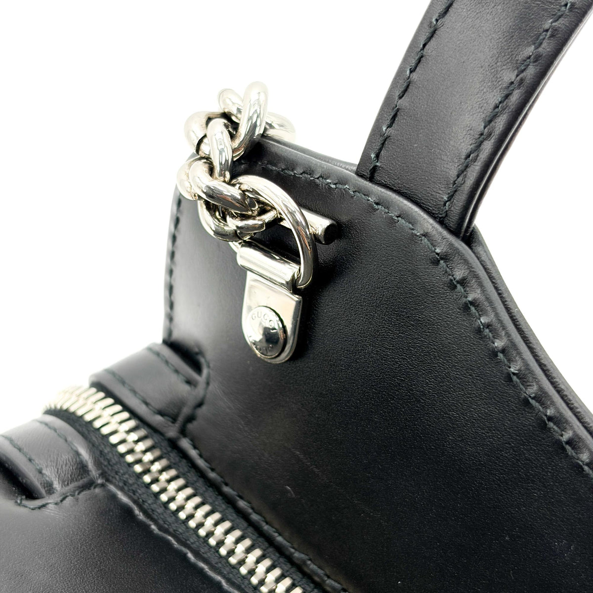 Gucci Petite GG Quilted Leather, Black, Leather, Tote Bag