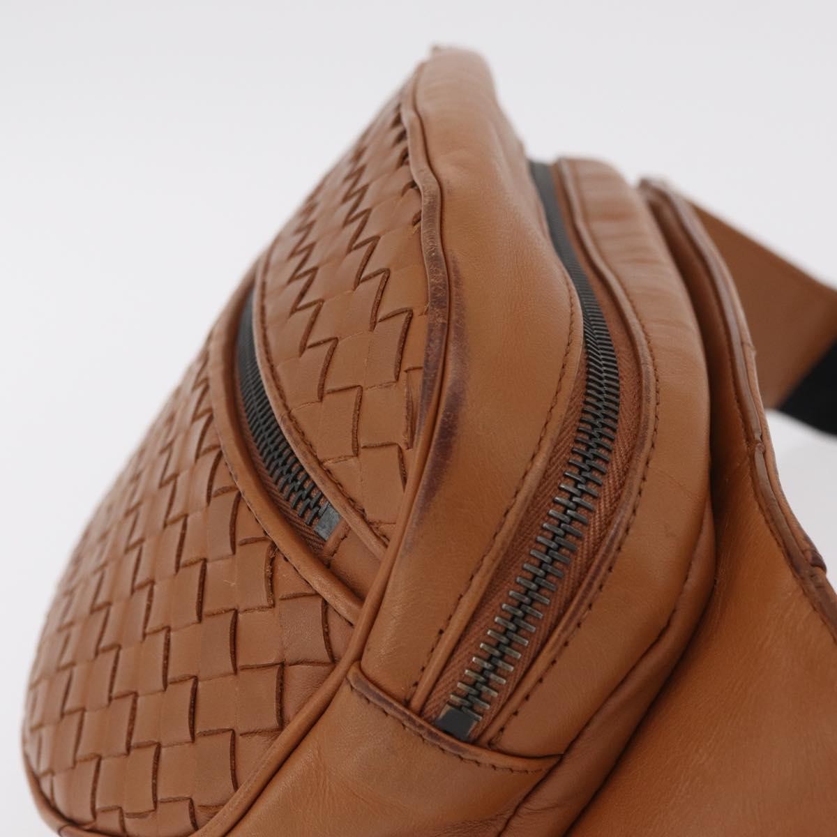 Bottega Veneta Light Waist Intrecciato Leather, Brown, Leather, Handbag