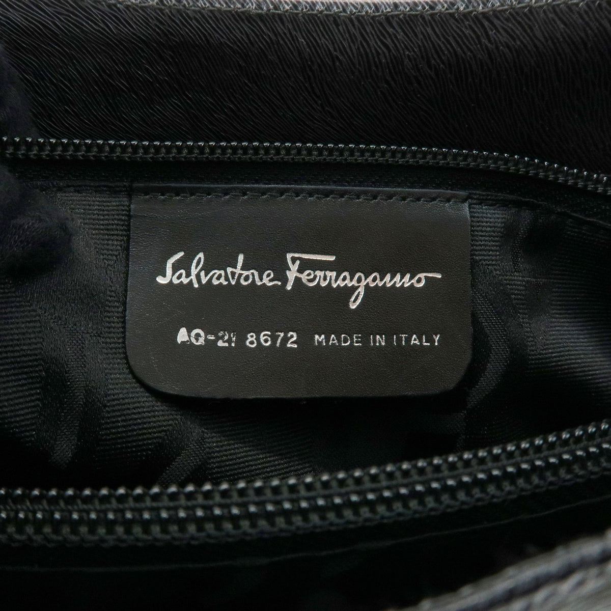 Salvatore Ferragamo Gancio Flap Hobo Leather, Black, Leather, Shoulder Bag