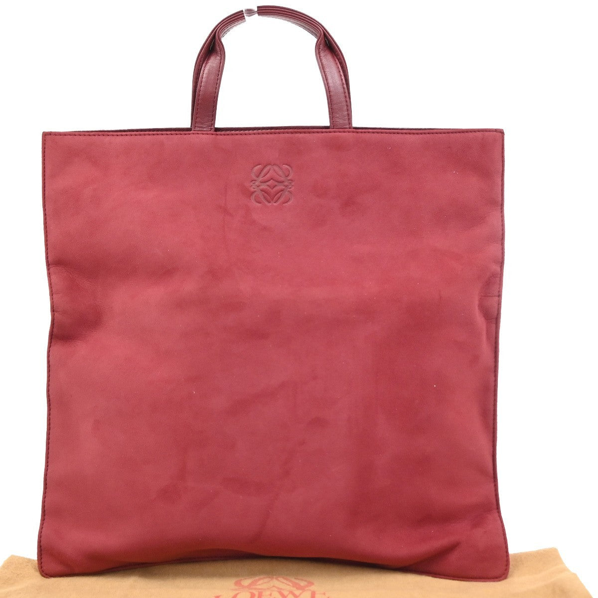 Loewe Anagram Tote Suede, Red, Suede, Tote Bag