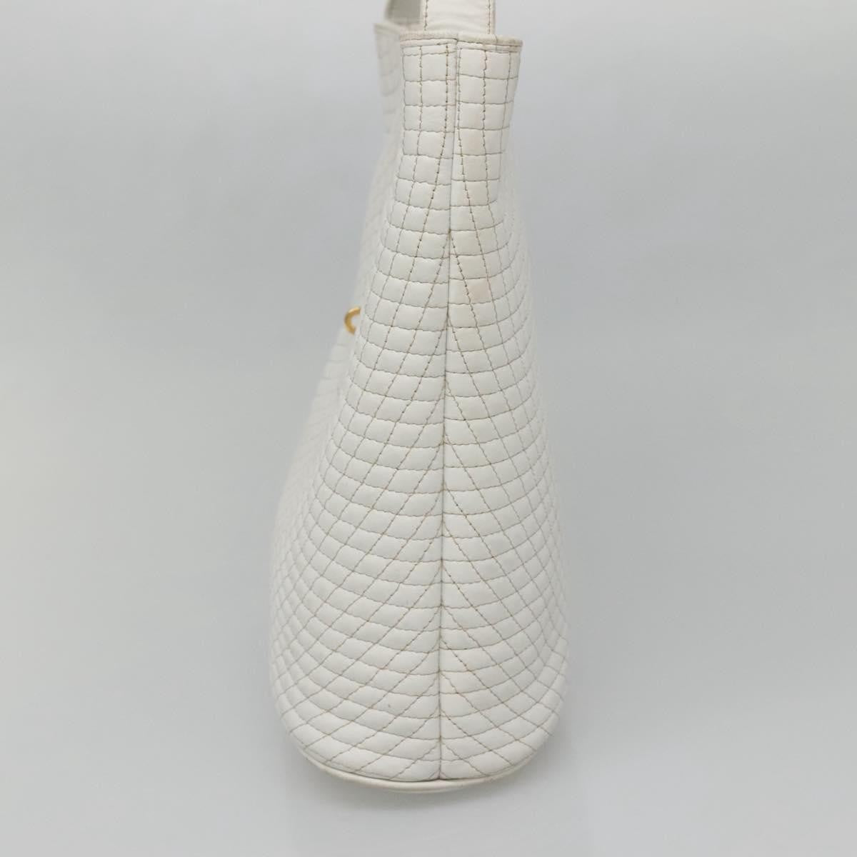 Bally Vintage Quilted leather, White, Leather, Shoulder Bag