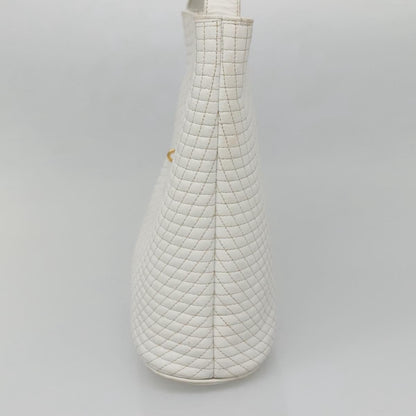 Bally Vintage Quilted leather, White, Leather, Shoulder Bag