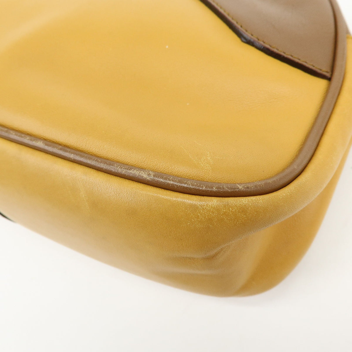 Prada Shoulder Leather, Yellow, Leather, Shoulder Bag