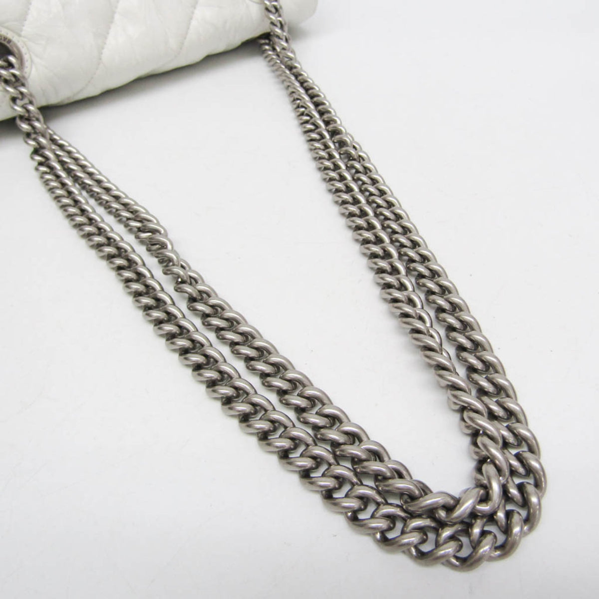 Balenciaga Crush Chain Flap Quilted Crushed Calfskin, White, Leather, Handbag