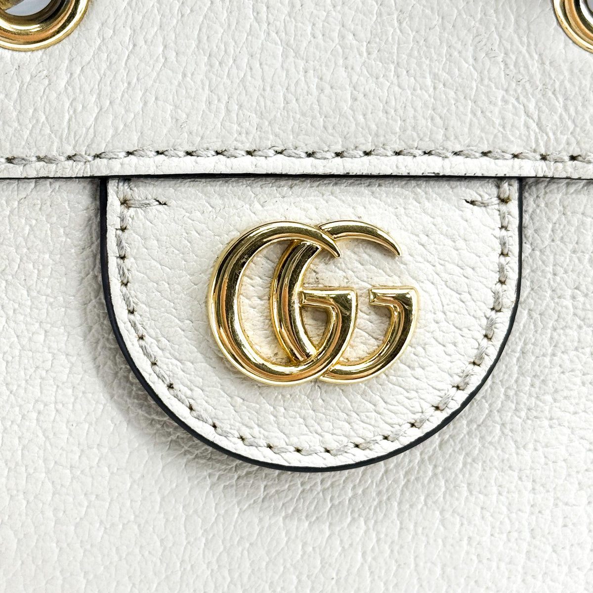 Gucci Ophidia Bucket Leather, White, Leather, Handbag