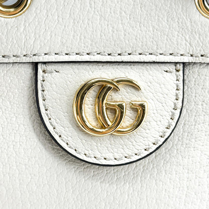 Gucci Ophidia Bucket Leather, White, Leather, Handbag