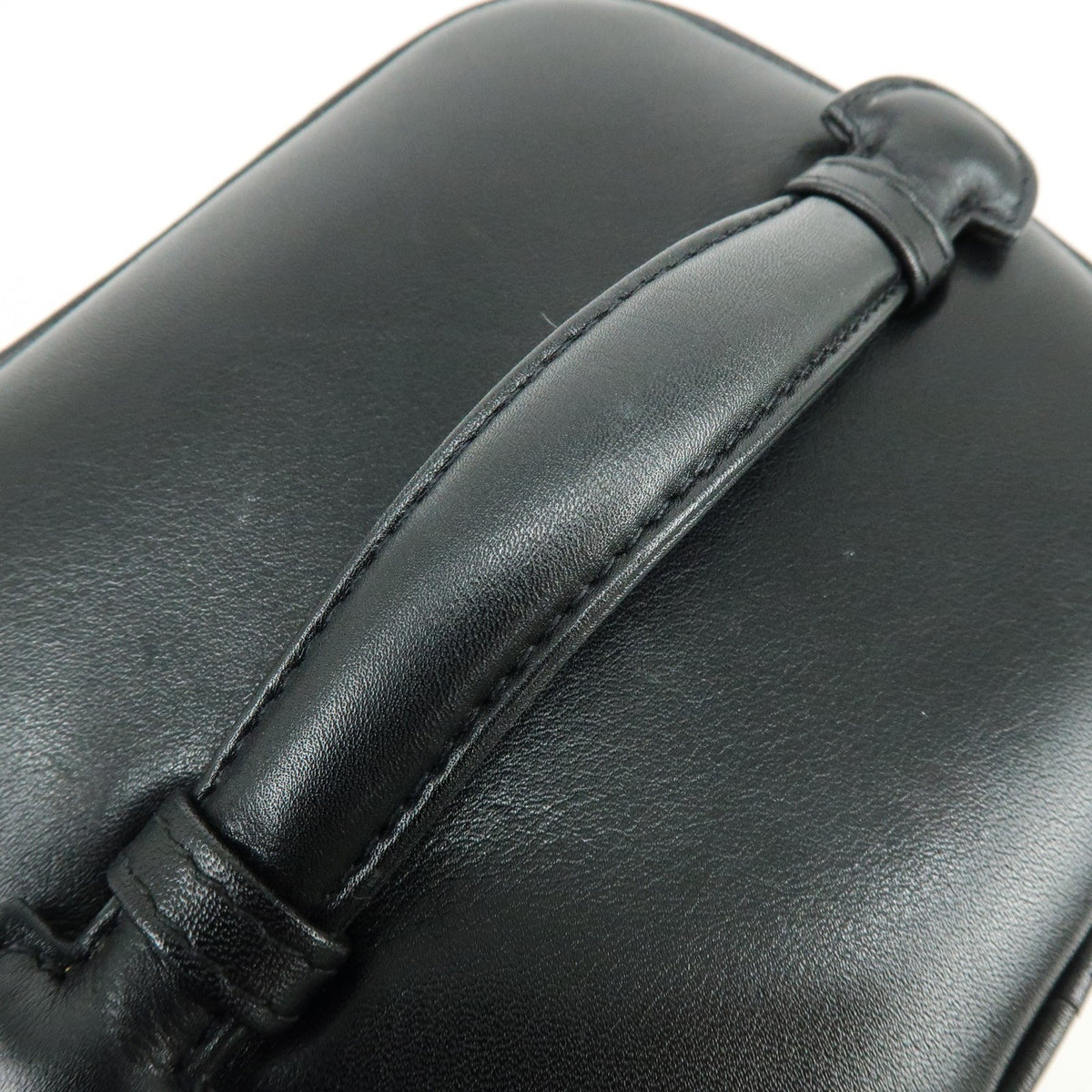 Chanel Vanity Leather, Black, Leather, Handbag