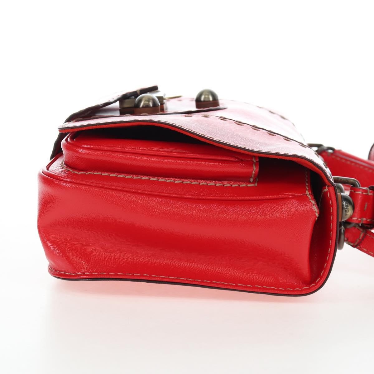 Fendi Secret Code F3 Convertible Satchel Textured Leather, Red, Leather, Handbag