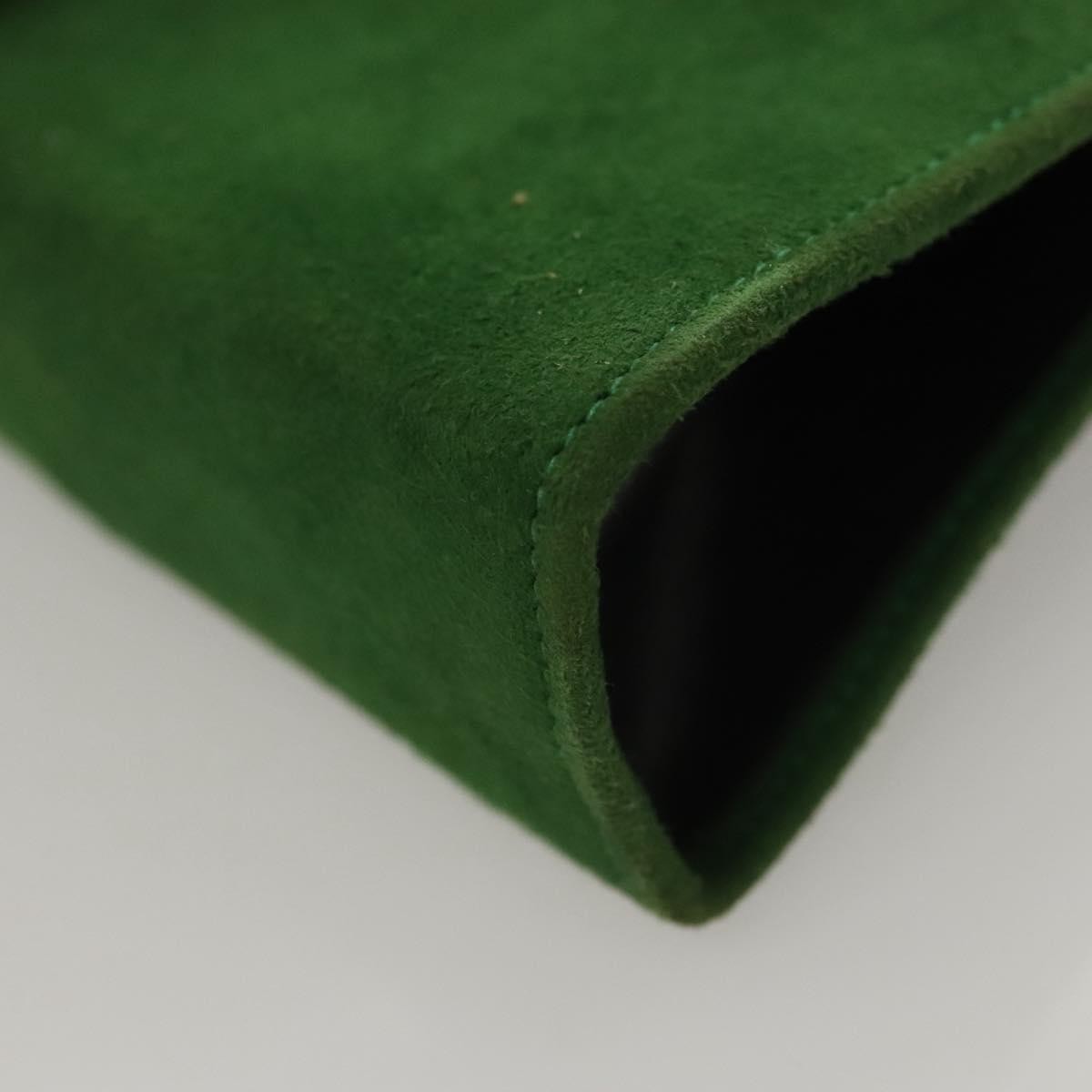Celine Circle Logo Suede, Green, Suede, Clutch