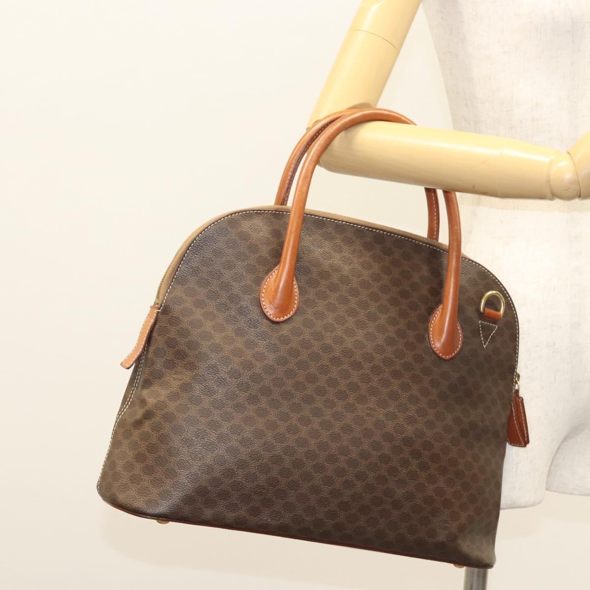 Celine Macadam Macadam with leather, Brown, Canvas, Handbag
