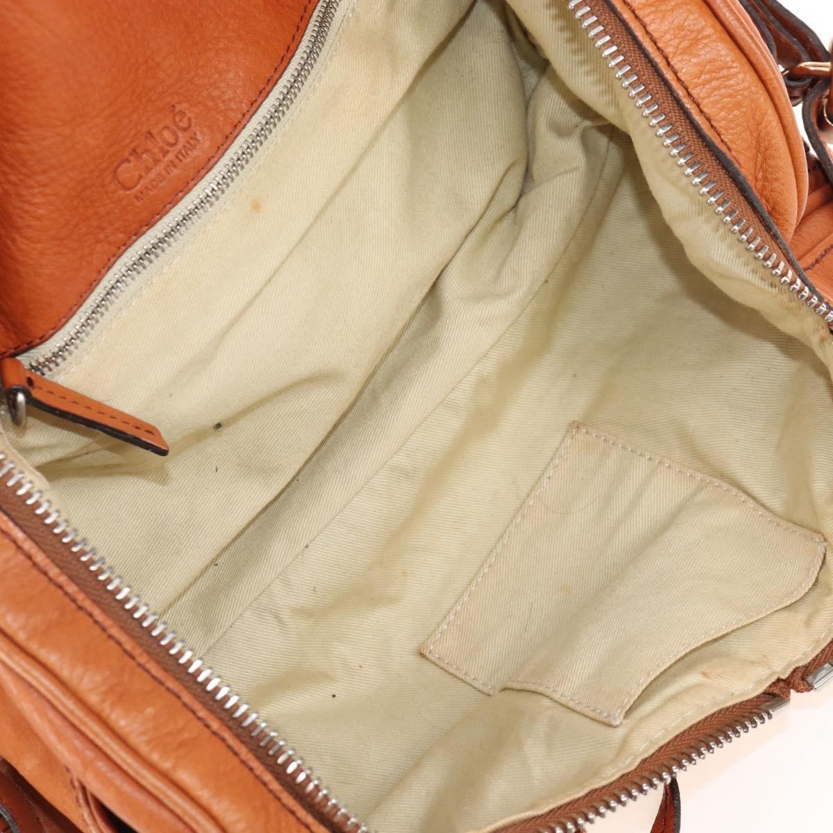 Chloe Paddington Lock Leather, Orange, Leather, Handbag