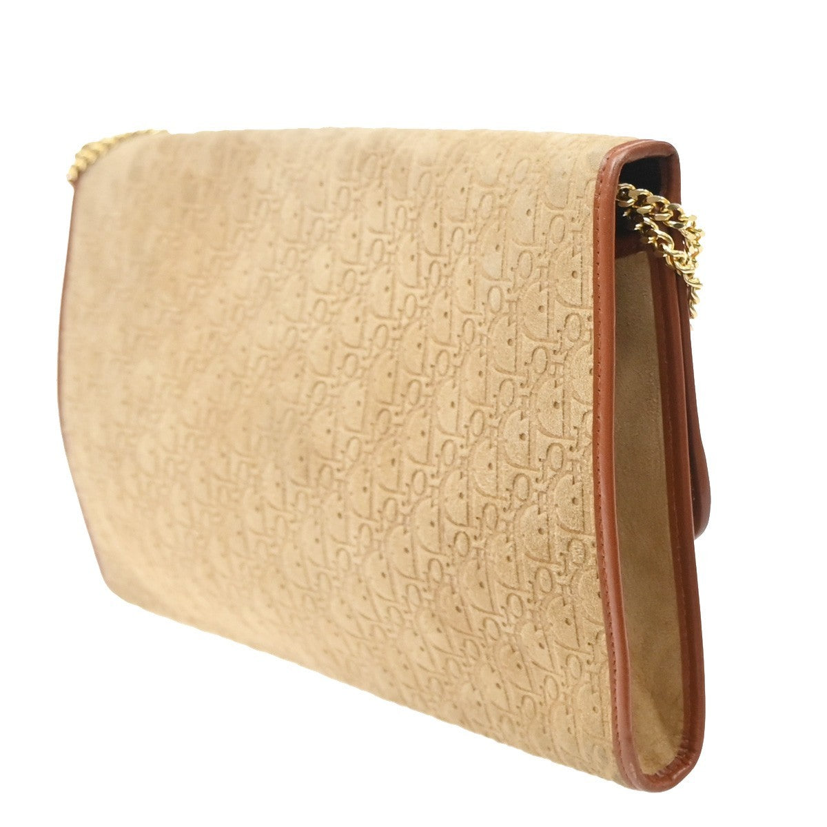 Christian Dior Trotter shoulder bag Leather, Beige, Suede, Shoulder Bag