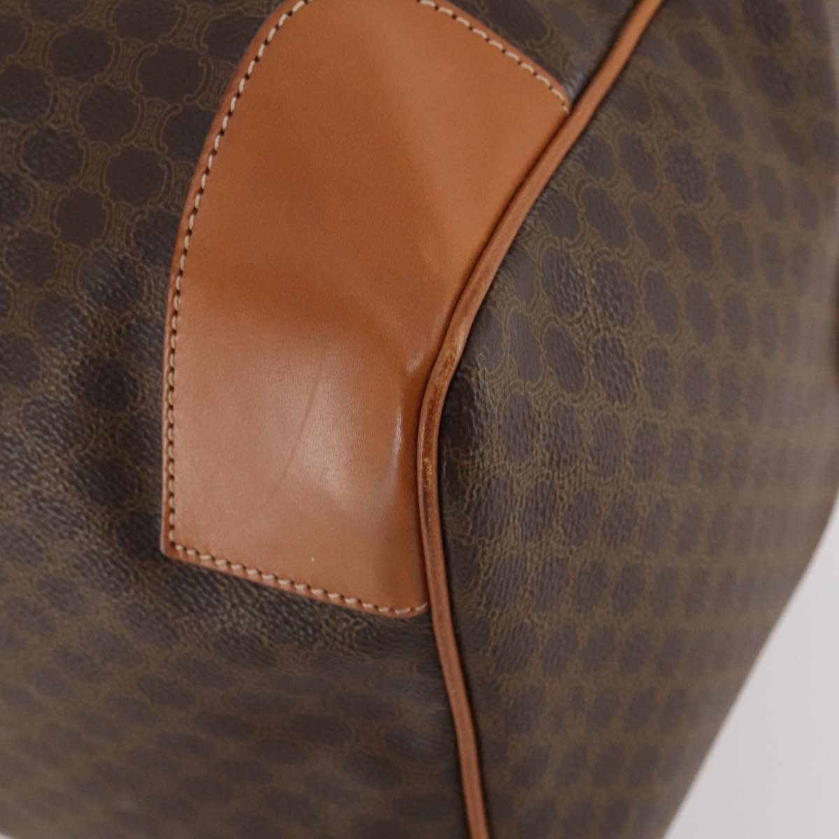 Celine Vintage Duffle Canvas and Leather, Brown, Canvas, Travel Bag