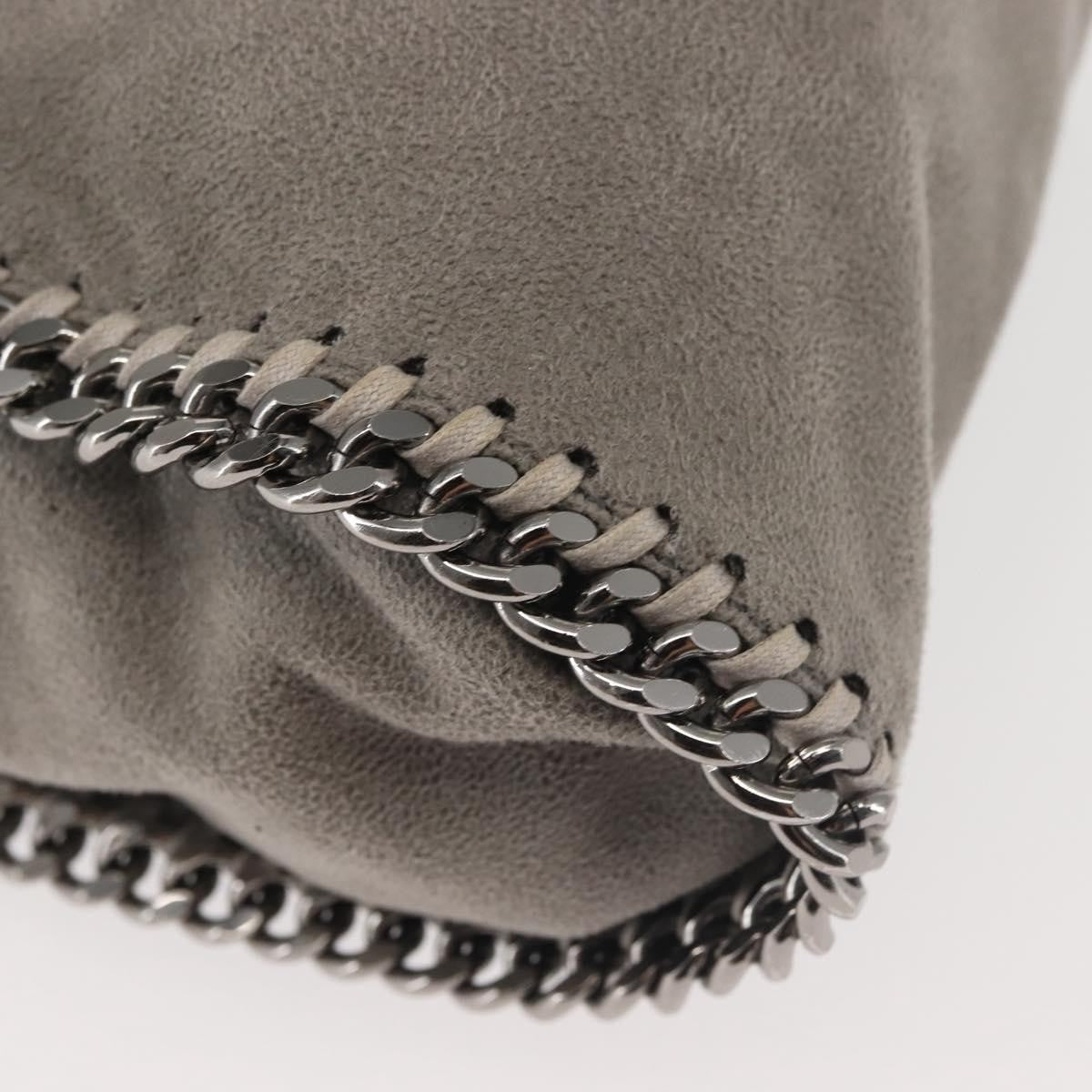 Stella McCartney Falabella Fold Over Faux Suede, Gray, Synthetic, Shoulder Bag