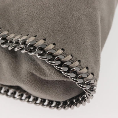 Stella McCartney Falabella Fold Over Faux Suede, Gray, Synthetic, Shoulder Bag