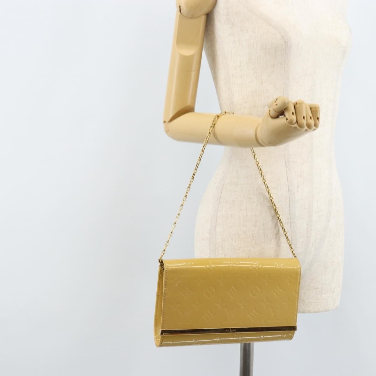Louis Vuitton Ana Monogram Vernis, Yellow, Patent Leather, Handbag