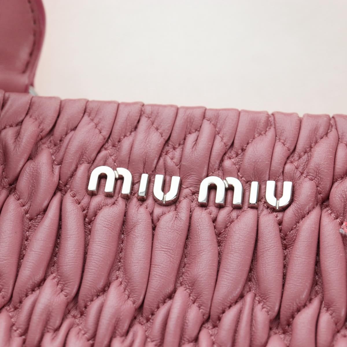 Miu Miu Crystal Turnlock Convertible Satchel Leather, Pink, Leather, Shoulder Bag
