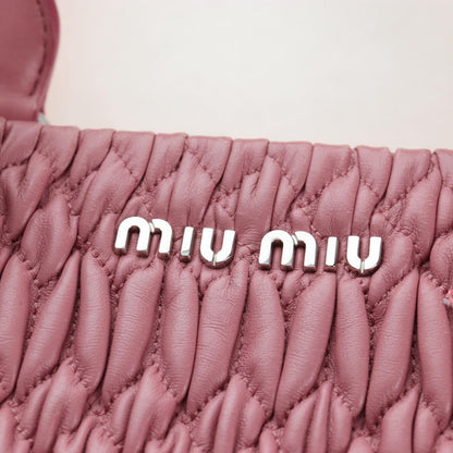 Miu Miu Crystal Turnlock Convertible Satchel Leather, Pink, Leather, Shoulder Bag