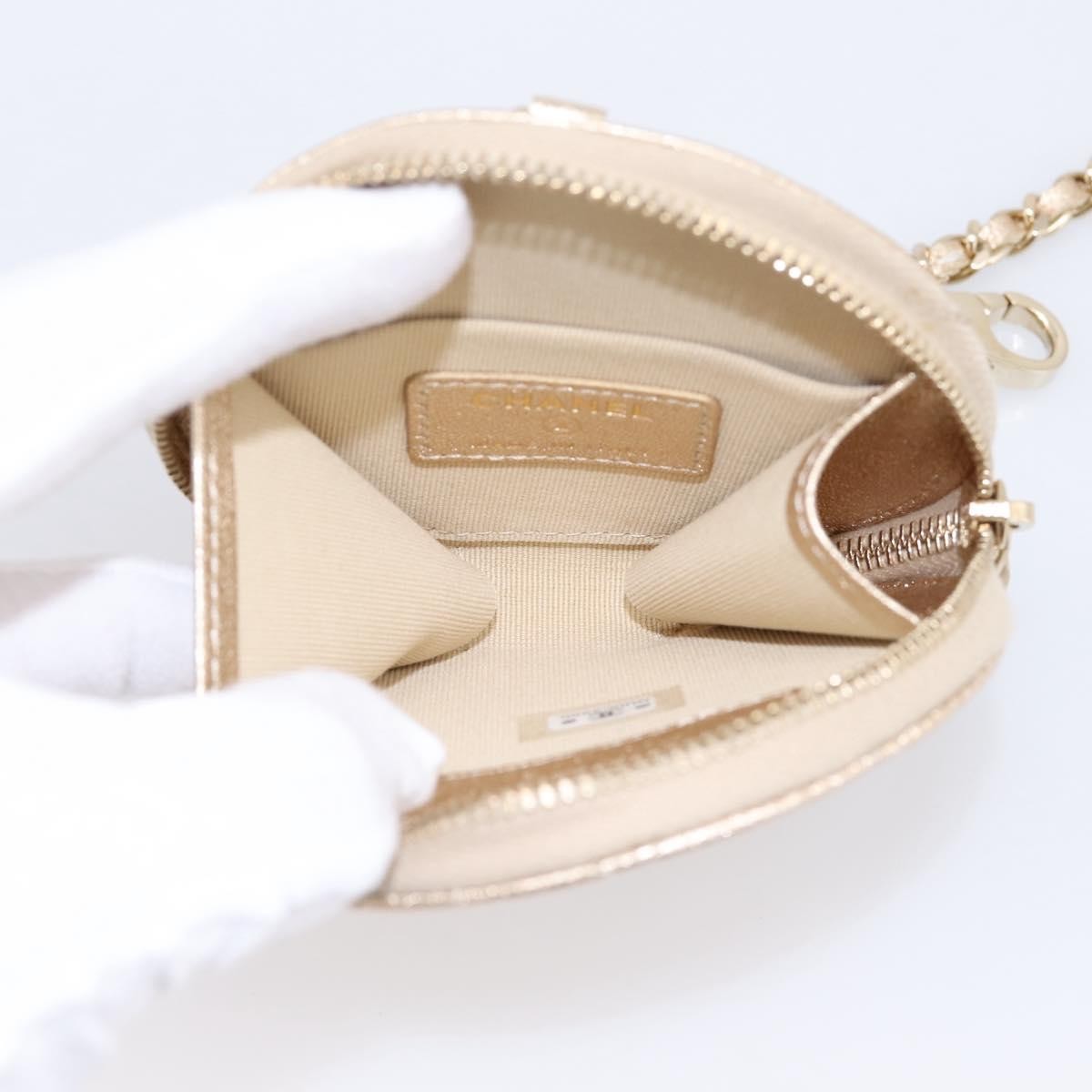 Chanel Pearl Crown CC Multi Pouches Wristlet Quilted Lambskin, Gold, Leather, Clutch