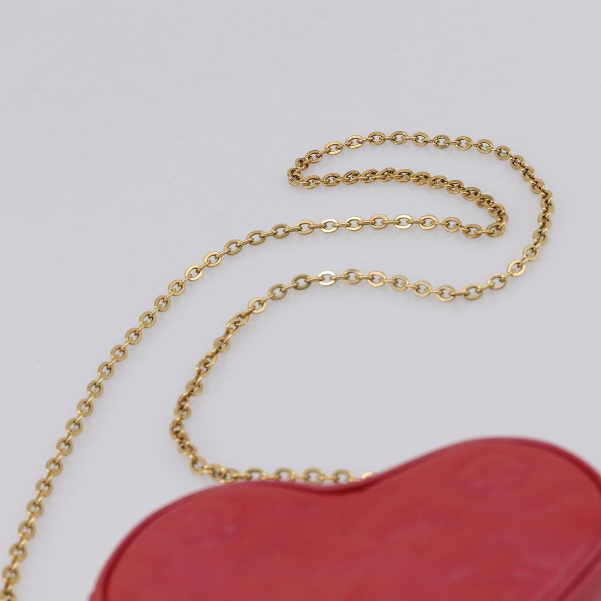 Louis Vuitton Coeur Heart on Chain Monogram Embossed Lambskin, Red, Leather, Clutch