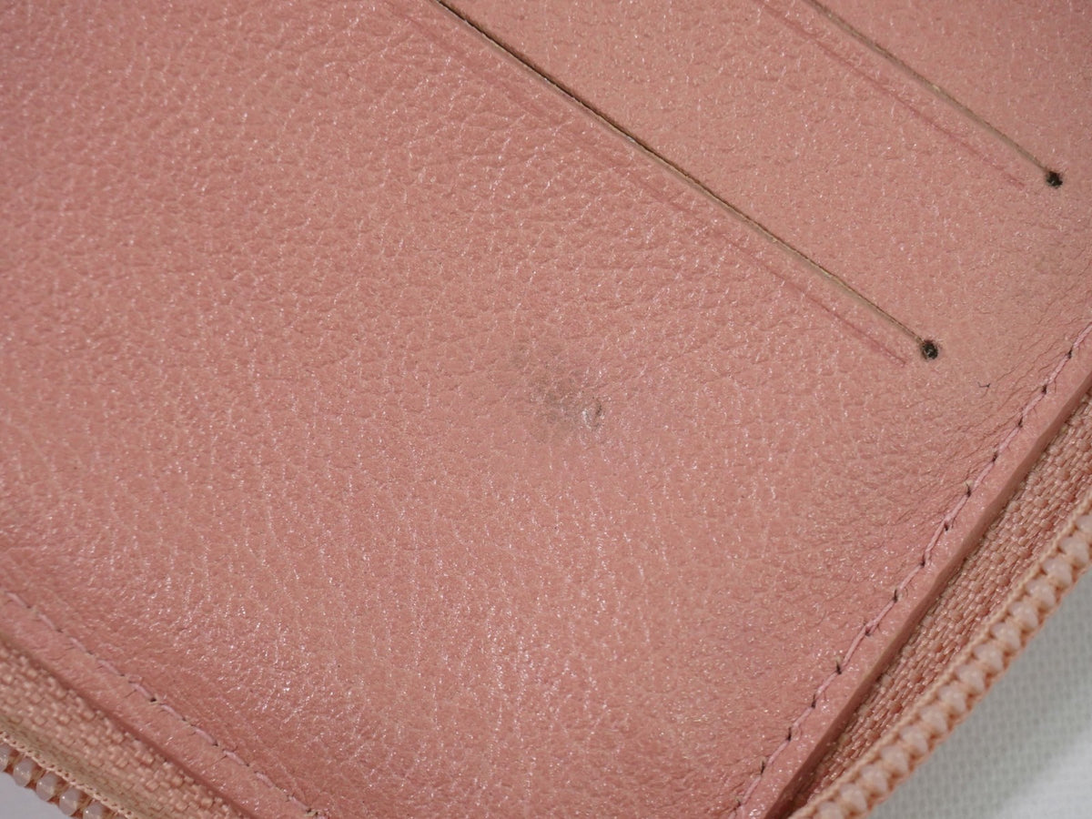 Chanel Camellia Zip Around Organizer Leather, Pink, Leather, Wallet