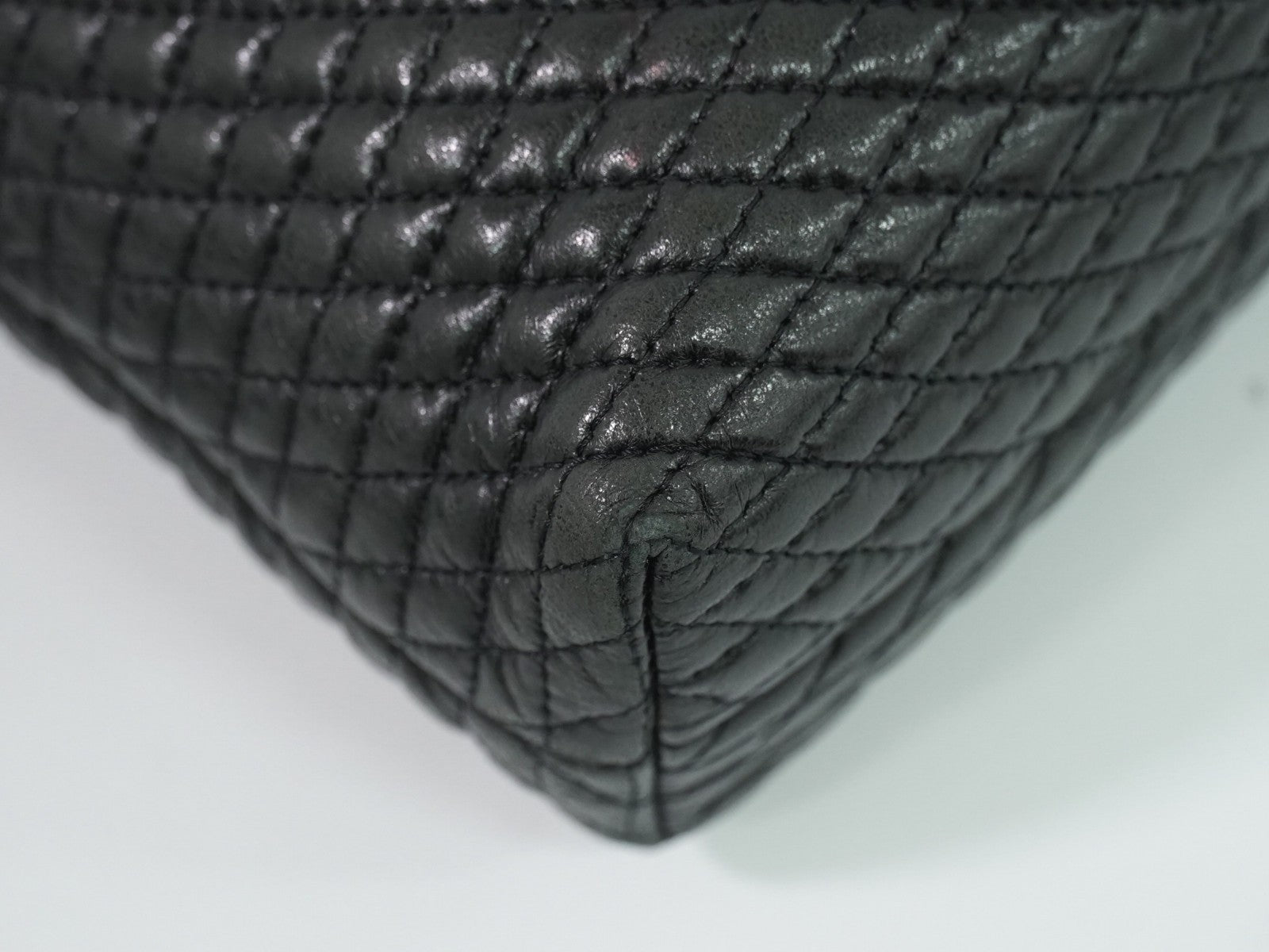 Bally Vintage Quilted Leather, Black, Leather, Handbag